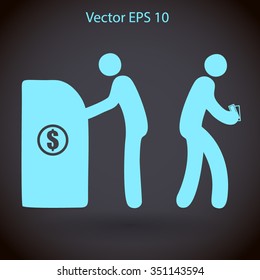 cash withdrawal vector illustration