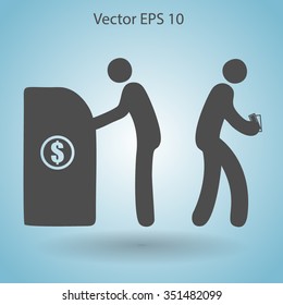 cash withdrawal vector illustration