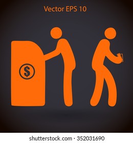 cash withdrawal vector illustration