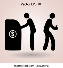 cash withdrawal vector illustration
