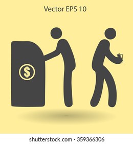 cash withdrawal vector illustration