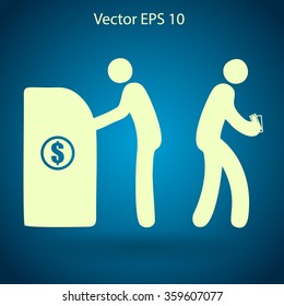 cash withdrawal vector illustration