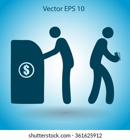 cash withdrawal vector illustration