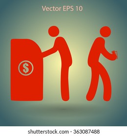 cash withdrawal vector illustration