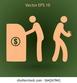 cash withdrawal vector illustration
