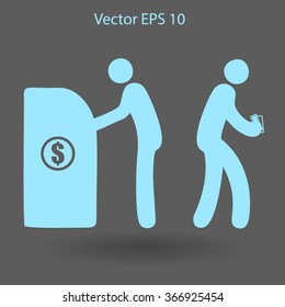 cash withdrawal vector illustration