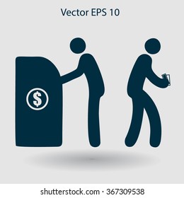 cash withdrawal vector illustration