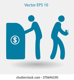 cash withdrawal vector illustration