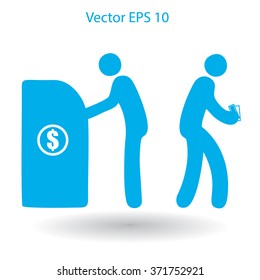 cash withdrawal vector illustration