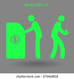 cash withdrawal vector illustration