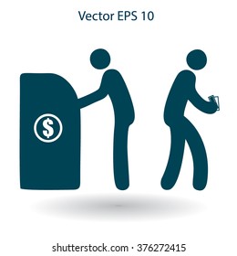 cash withdrawal vector illustration
