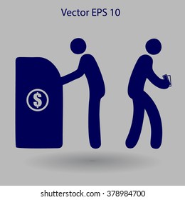 cash withdrawal vector illustration