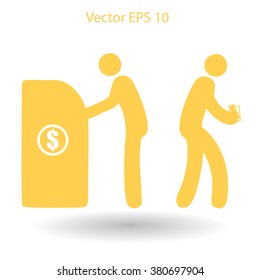 cash withdrawal vector illustration