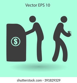 cash withdrawal vector illustration