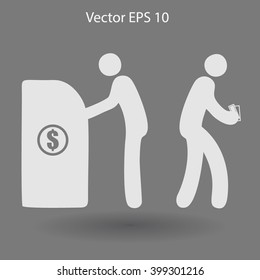 cash withdrawal vector illustration
