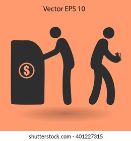 cash withdrawal vector illustration
