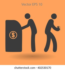 cash withdrawal vector illustration