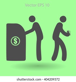 cash withdrawal vector illustration