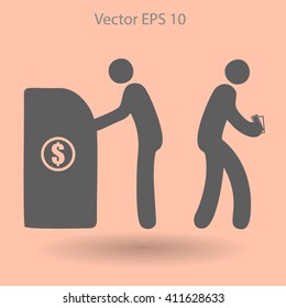 cash withdrawal vector illustration