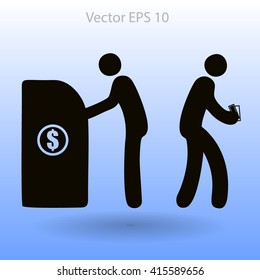 cash withdrawal vector illustration