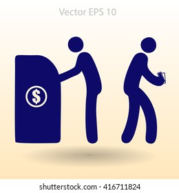 cash withdrawal vector illustration