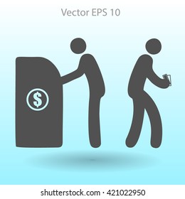 cash withdrawal vector illustration