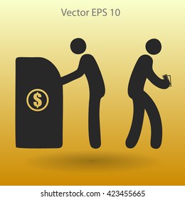 cash withdrawal vector illustration
