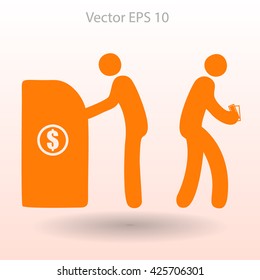 cash withdrawal vector illustration