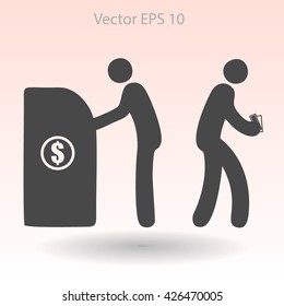 cash withdrawal vector illustration