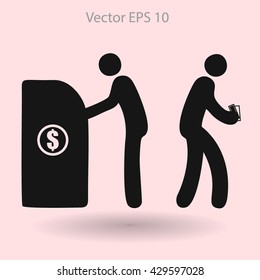 cash withdrawal vector illustration