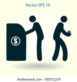 cash withdrawal vector illustration
