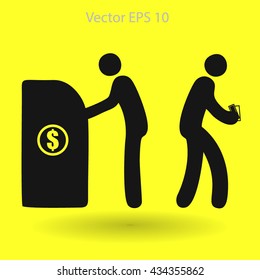 cash withdrawal vector illustration