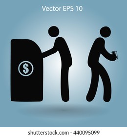 cash withdrawal vector illustration