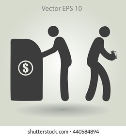 cash withdrawal vector illustration