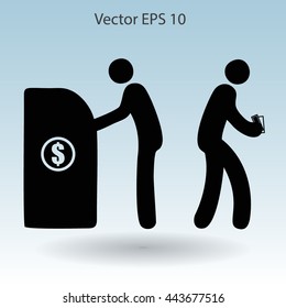 cash withdrawal vector illustration