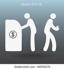 cash withdrawal vector illustration