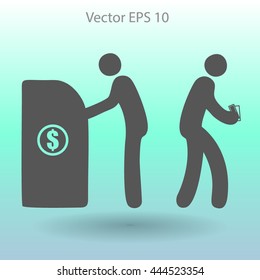 cash withdrawal vector illustration