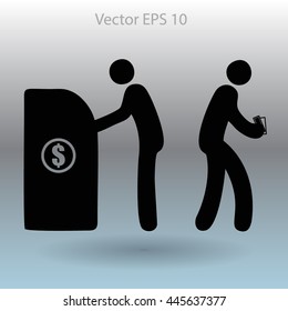 cash withdrawal vector illustration