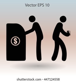 cash withdrawal vector illustration