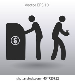 cash withdrawal vector illustration