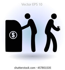 cash withdrawal vector illustration