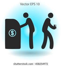 cash withdrawal vector illustration