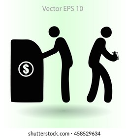 cash withdrawal vector illustration