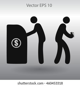 cash withdrawal vector illustration