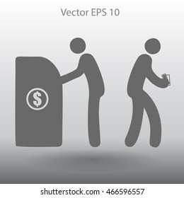 cash withdrawal vector illustration