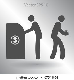 cash withdrawal vector illustration