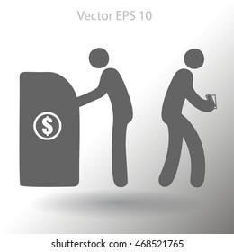 cash withdrawal vector illustration