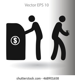 cash withdrawal vector illustration