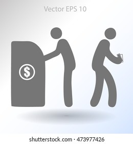 cash withdrawal vector illustration