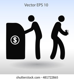 cash withdrawal vector illustration
